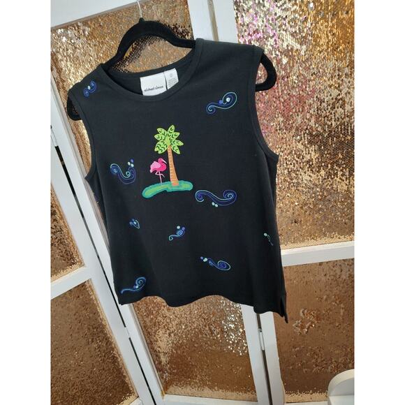 Michael Simon Top Flamingo Tropical Small Black - Picture 5 of 10